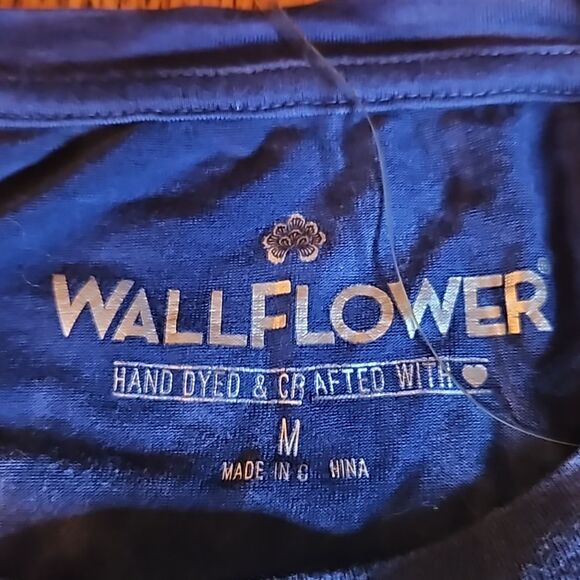 Wallflower Junior M 3/4 Sleeve Tie Dye White & Purple Top - Picture 5 of 5